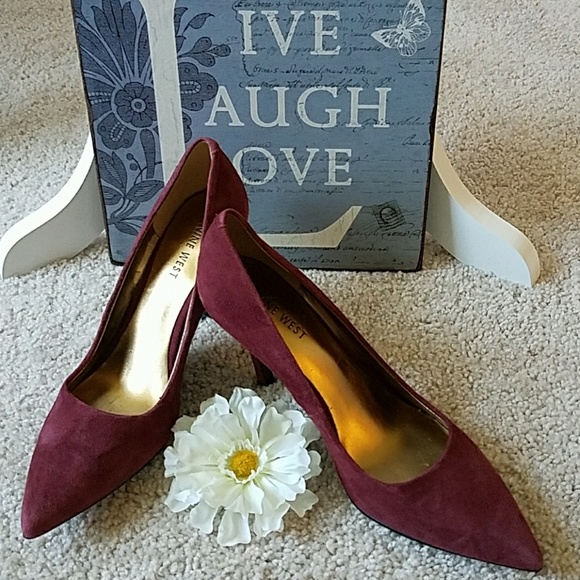 nine west burgundy heels
